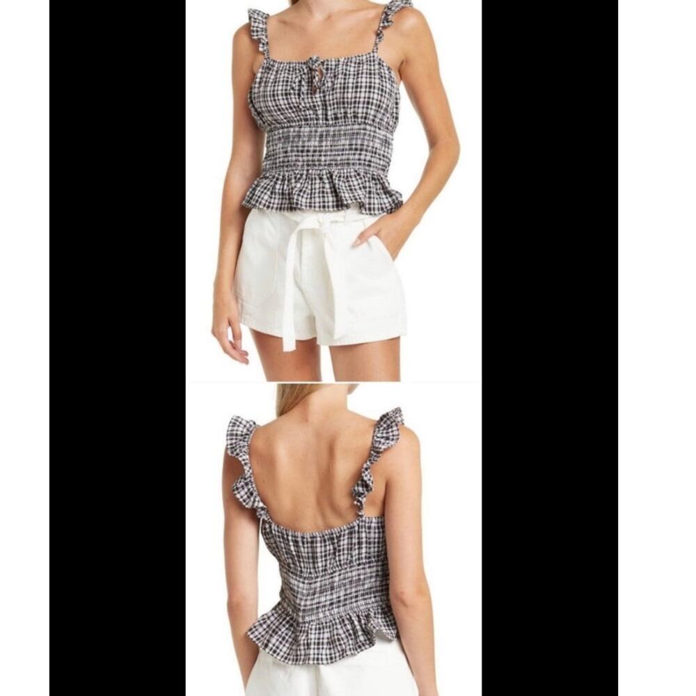 WAYF Gingham Tap Top M